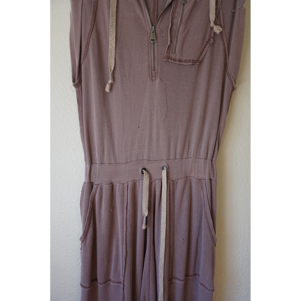 FP Movement Franklin Hills Jumpsuit Knit Boho Distressed Harem Hooded‎ Mauve XS - Picture 3 of 12